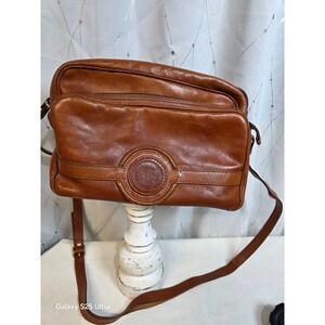 Italian Made Vintage Jacobson's Leather Crossbody Brown Minimalist Luxury